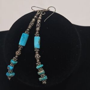 Turquoise and Silver Dangle Earrings